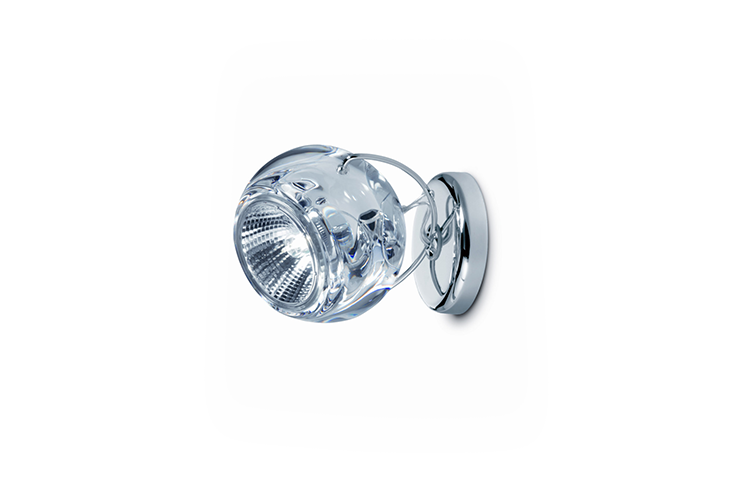 Fabbian Beluga Ceiling/Wall Single Spotlight - Transparent
