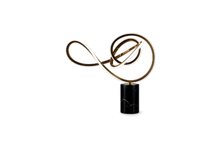 Ribbon Loop LED with Black Marble Stand 28W
